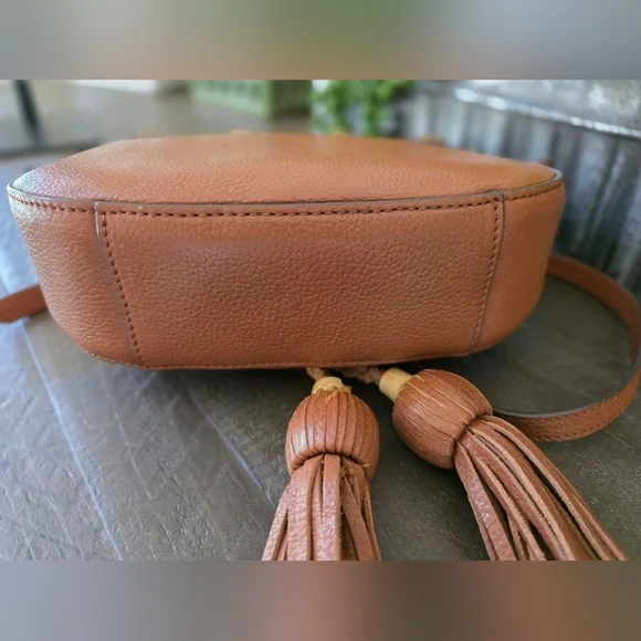 Foley & Corinna Sarabi Saddle Bag In Honey Brown Leather With Tassels - Picture 8 of 10